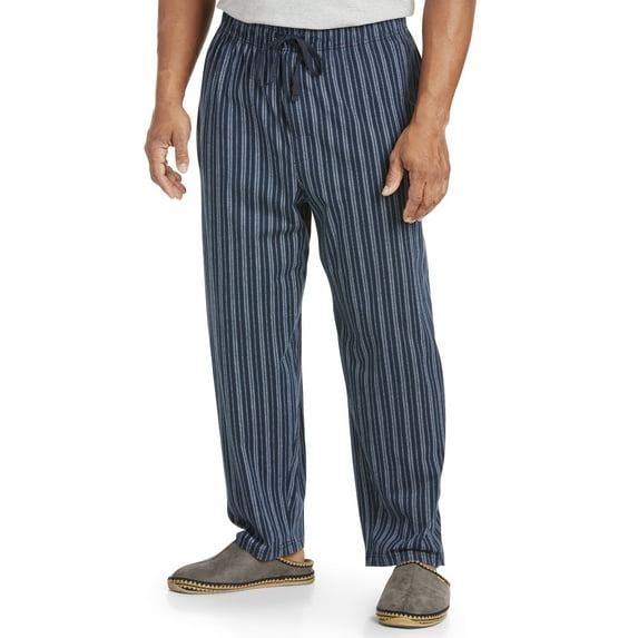 Harbor Bay by DXL Big and Tall Men's Stripe Knit Pants, Blue, 3XL