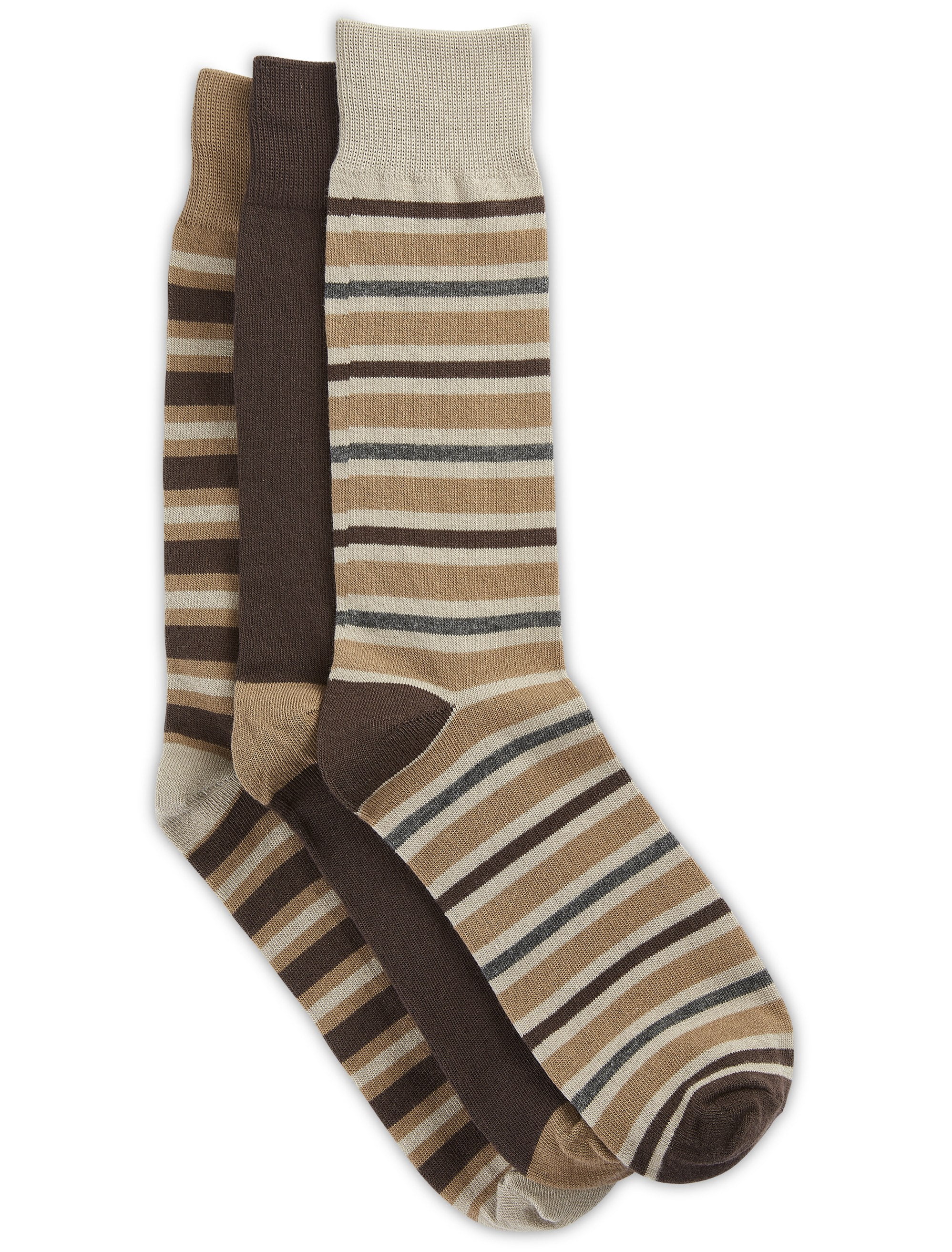 Pattern Dxl Harbor Bay by DXL Big and Tall Men's Stripe-Pattern Crew Socks, Khaki ...