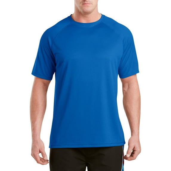 Harbor Bay by DXL Big and Tall Men's Swim Rash Guard T-Shirt, Olympian Blue, 3XLT