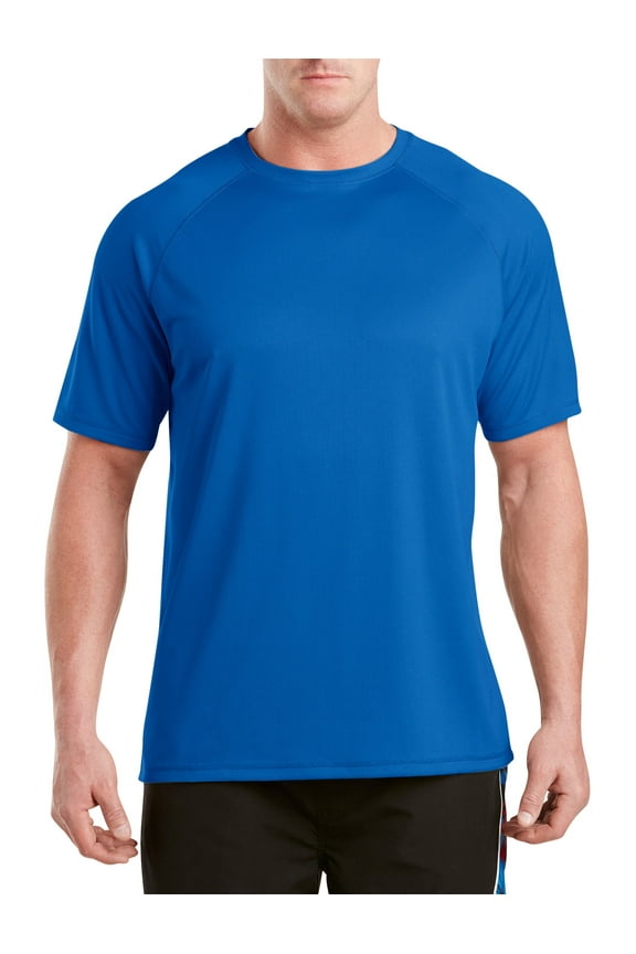 by DXL Big and Tall Men's Swim Rash Guard T-Shirt, Olympian Blue, 5XLT