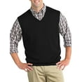 thumbnail image 1 of Harbor Bay by DXL Big and Tall Men's V-Neck Sweater Vest, Black, 5XL, 1 of 5
