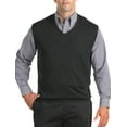 thumbnail image 1 of Harbor Bay by DXL Big and Tall Men's V-Neck Sweater Vest, Carbon Heather, 1XL, 1 of 6