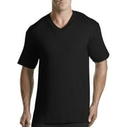 HARBOR BAY by DXL Men's Big and Tall Big and Tall Men's V-Neck T-Shirt, Black, 3XL-TALL, Pack of 3 3XLT