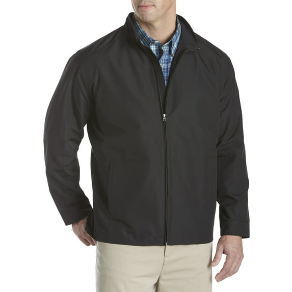 Harbor Bay by DXL Big and Tall Men's Water and Wind Resistant Bomber, Black, 3XL-TALL