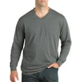 thumbnail image 1 of Harbor Bay by DXL Big and Tall Men's Wicking Jersey Long-Sleeve V-Neck Tee Shirt, Granite Heather, 1XLTall, 1 of 3
