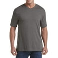 thumbnail image 1 of Harbor Bay by DXL Big and Tall Men's Wicking Jersey V-Neck Tee Shirt, Granite Heather, 2XL, 1 of 5