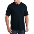 thumbnail image 1 of Harbor Bay by DXL Big and Tall Men's Wicking Jersey V-Neck Tee Shirt, Navy, 1XLT, 1 of 5