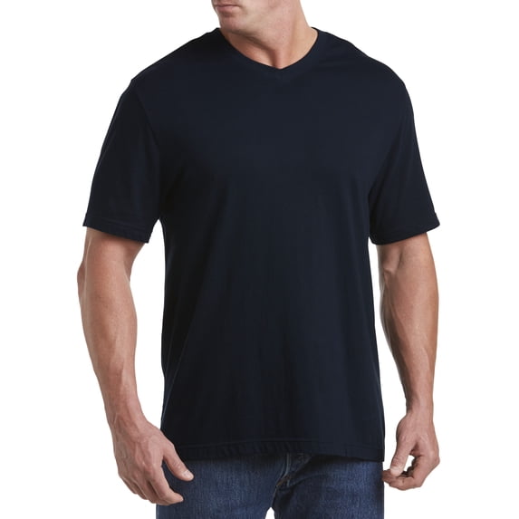 Harbor Bay by DXL Big and Tall Men's Wicking Jersey V-Neck Tee Shirt, Navy, 8XL