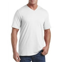 Harbor Bay by DXL Men's Big and Tall  Big and Tall Men's Wicking Jersey V-Neck Tee Shirt, White, 5XLT White 5XLT