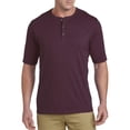 thumbnail image 1 of Harbor Bay by DXL Big and Tall Men's Wicking Jesery Henley Shirt, Fig, 2XL, 1 of 3