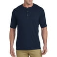 thumbnail image 1 of Harbor Bay by DXL Big and Tall Men's Wicking Jesery Henley Shirt, Navy, 6XL, 1 of 6