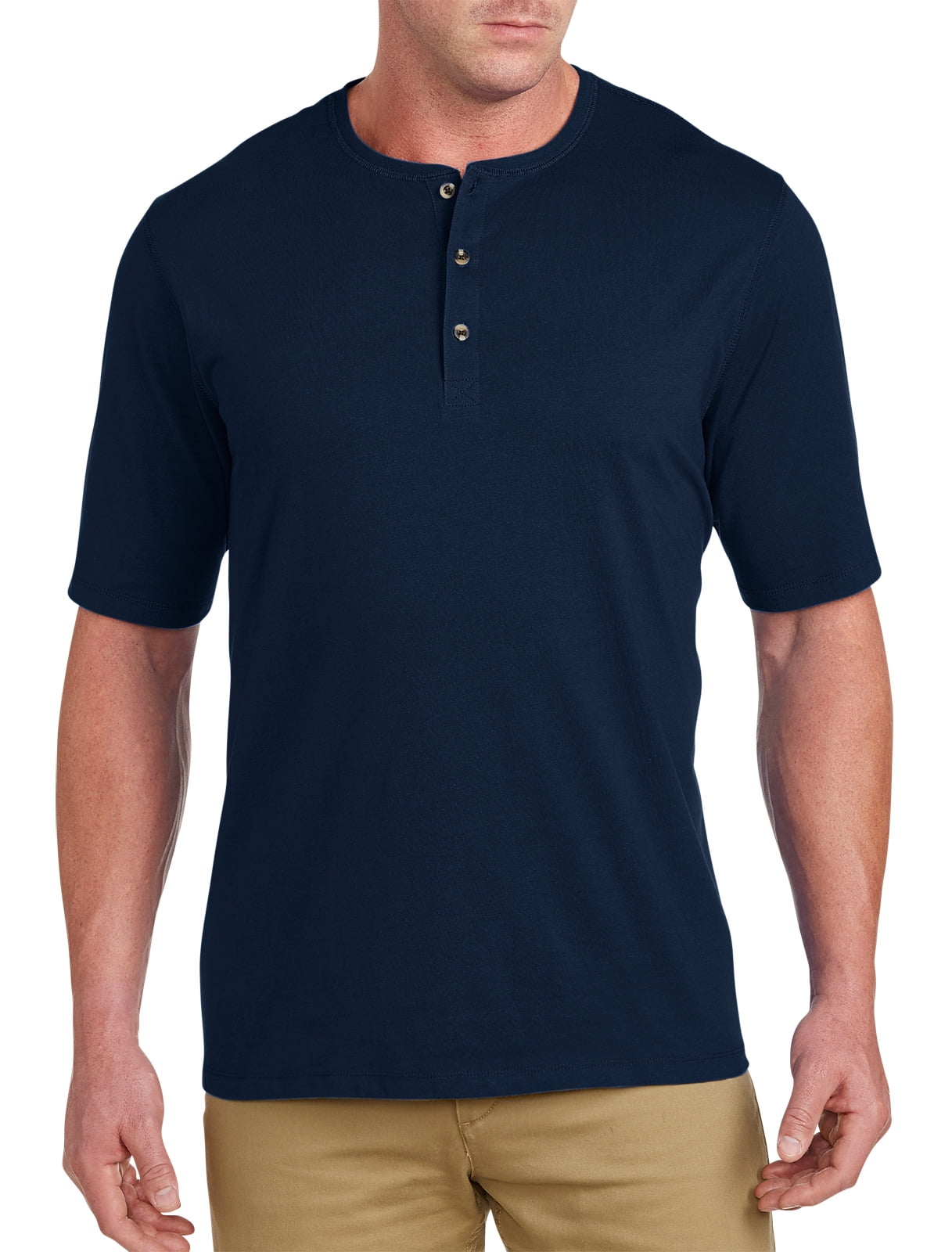 Harbor Bay by DXL Big and Tall Men's Wicking Jesery Henley Shirt, Navy ...