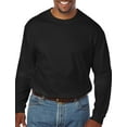 thumbnail image 1 of Harbor Bay by DXL Big and Tall Men's Wicking No-Pocket Long-Sleeve Tee Shirt, Black, 5XLT, 1 of 5