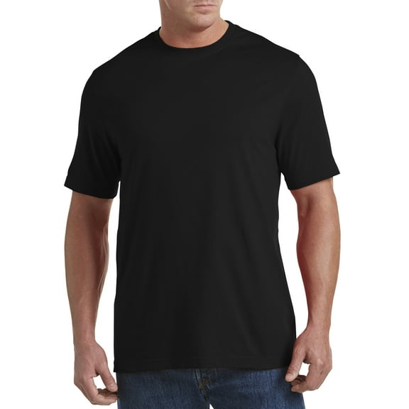 Harbor Bay by DXL Big and Tall Men's Wicking No-Pocket Tee Shirt, Caviar, 8XL