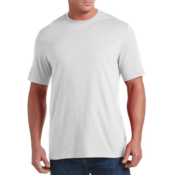 Harbor Bay by DXL Big and Tall Men's Wicking No Pocket Tee Shirt, White, 6XLT
