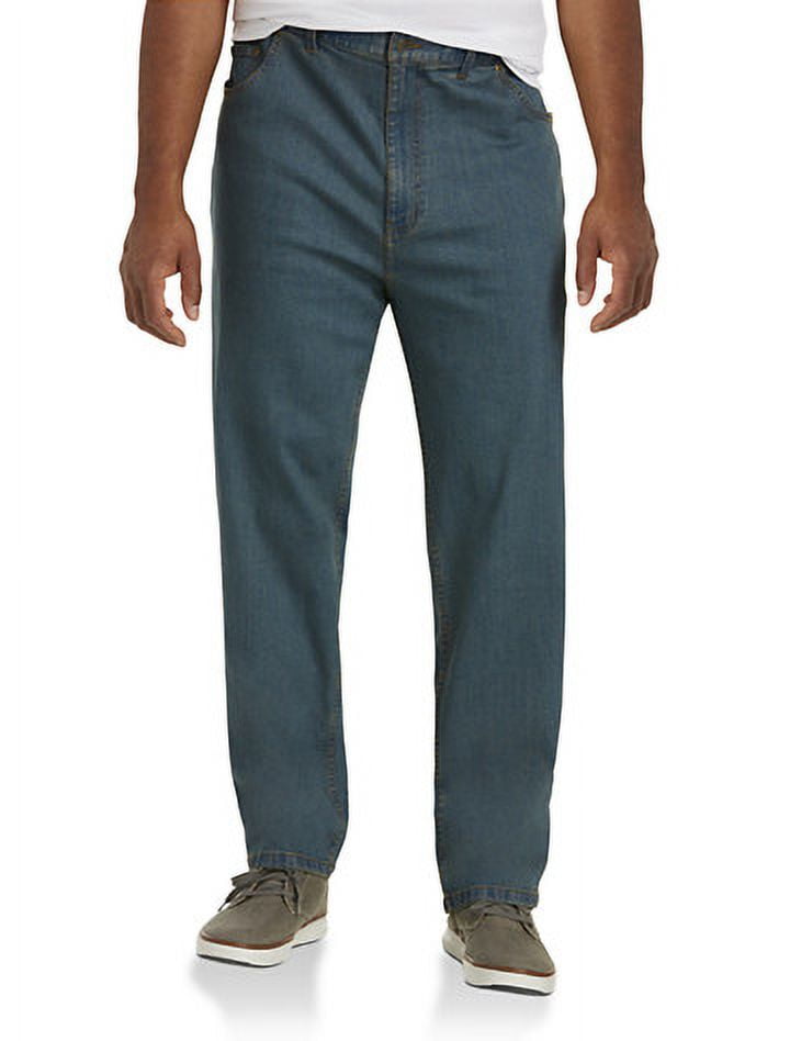 Harbor Bay by DXL Big and Tall Men's Full-Elastic Waist Jeans, Black, 4X  Waist/28 Inseam