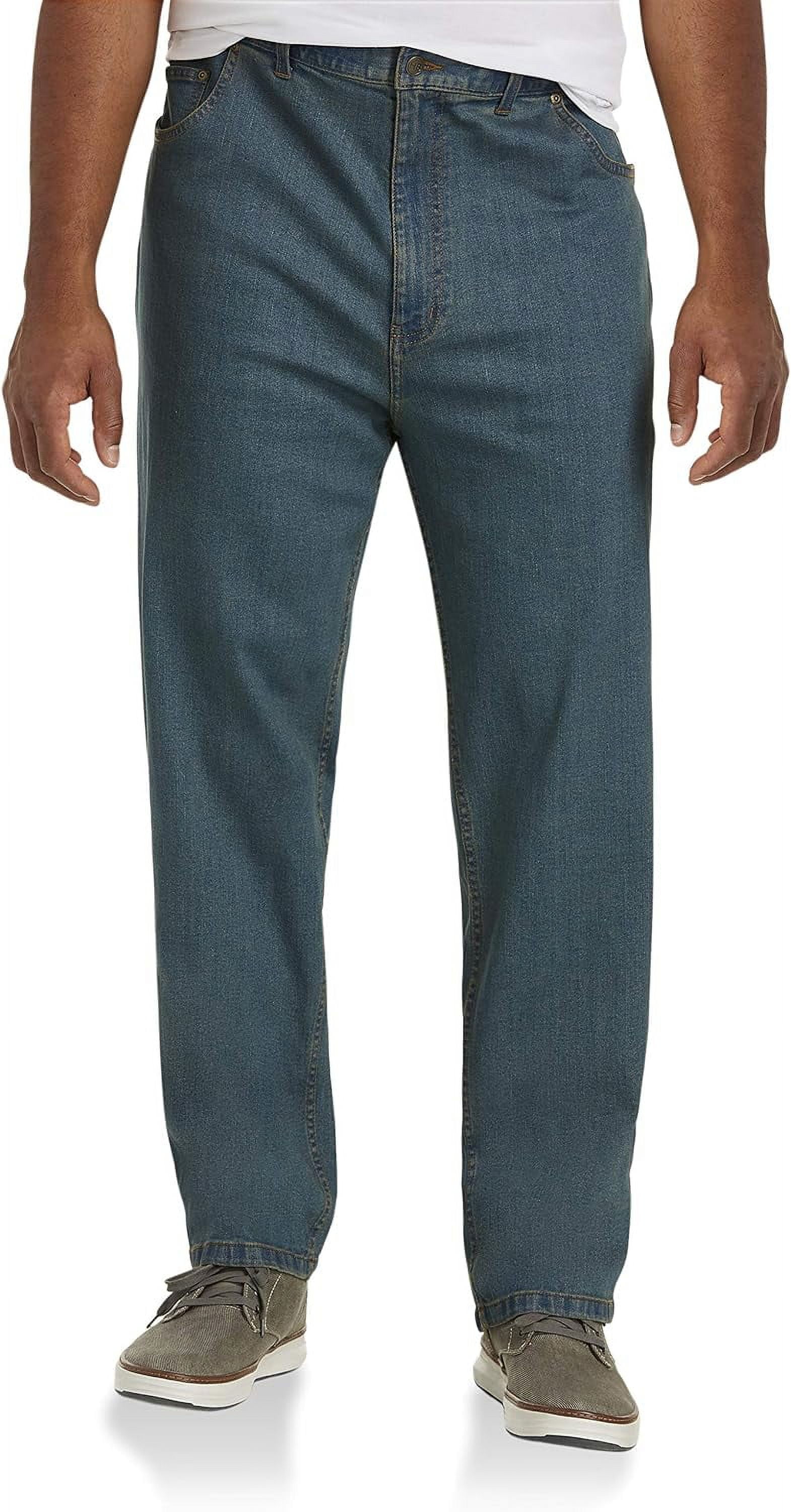 Harbor Bay by DXL Men's Big and Tall Continuous Comfort Stretch Jeans, Dirty Wash, 58W X 28L