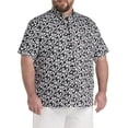 thumbnail image 1 of Easy-Care Floral Print Sport Shirt Black White 6XL, 1 of 3
