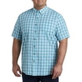 thumbnail image 1 of Easy-Care Gingham Sport Shirt Teal Pink 6XLT, 1 of 4