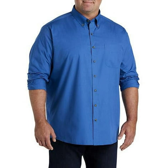 Easy-Care Solid Sport Shirt Blue Quartz 1XLT