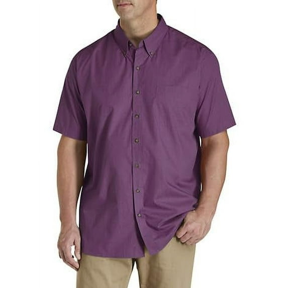 Easy-Care Solid Sport Shirt Plum Caspia Hthr 5XL