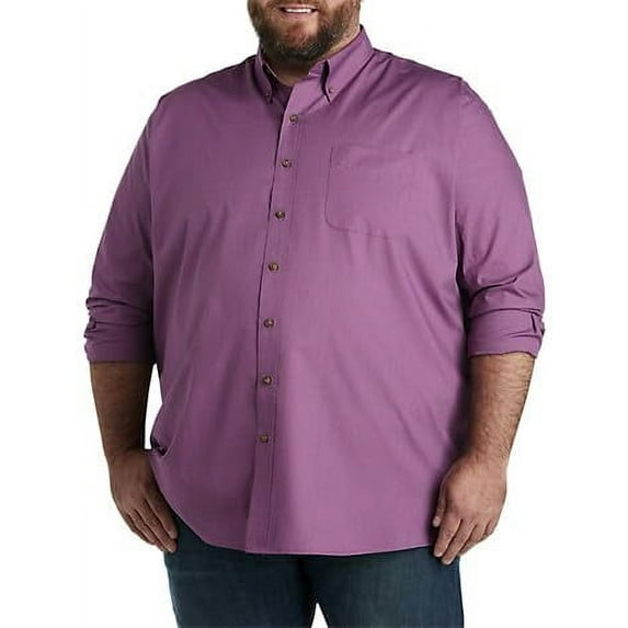 Easy-Care Solid Sport Shirt Purple Gumdrop 7XLT