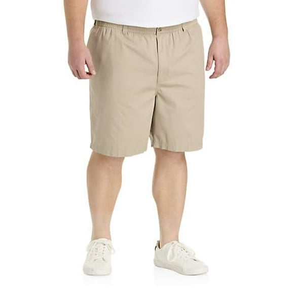 Elastic-Waist Cotton Shorts Khaki 4XL