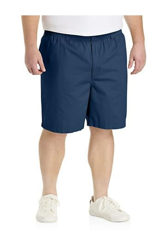 Elastic-Waist Cotton Shorts Navy 1XL