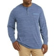 thumbnail image 1 of Long-Sleeve Jersey Henley Shirt Moonlight Blue 1XL, 1 of 4