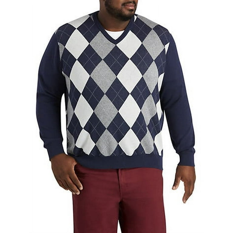 Big and tall argyle sweater clearance