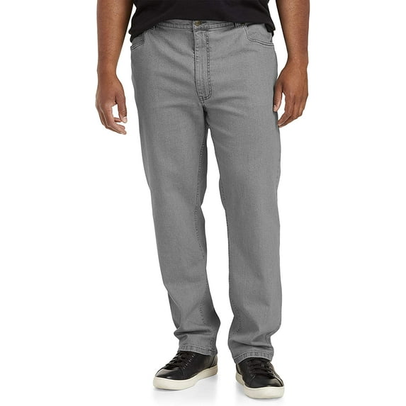 Harbor Bay by DXL Men's Big and Tall Athletic-Fit Jeans, Grey, 50W X 28L