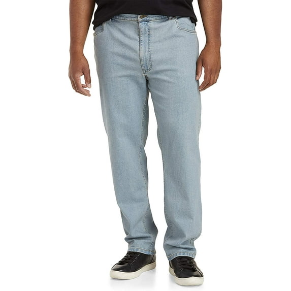 Harbor Bay by DXL Men's Big and Tall Athletic-Fit Jeans, Light Wash, 54W X 28L