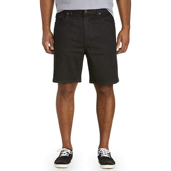 Harbor Bay by DXL Men's Big and Tall Continuous Comfort Denim Shorts, Black, 42W