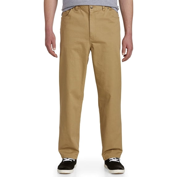 Harbor Bay by DXL Men's Big and Tall Continuous Comfort Pants, Khaki, 56W X 30L