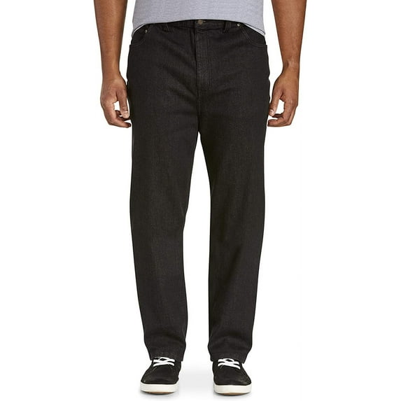 Harbor Bay by DXL Men's Big and Tall Continuous Comfort Stretch Jeans, Black, 44W X 32L