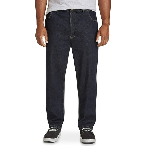 Harbor Bay by DXL Men's Big and Tall Continuous Comfort Stretch Jeans, Dark Rinse, 48W X 38L