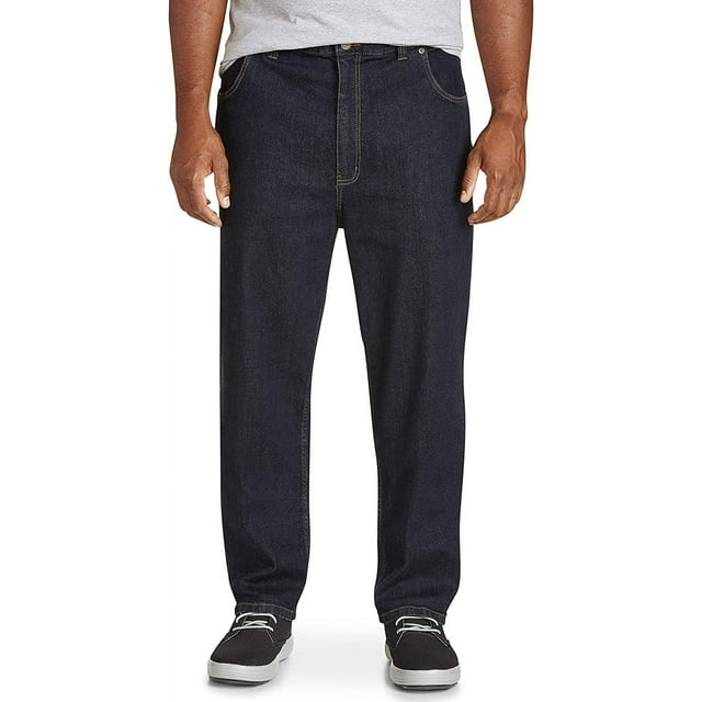 Harbor Bay by DXL Men's Big and Tall Men's Big and Tall Continuous Comfort Stretch Jeans, Dark Rinse, 58W X 28L 58 x 28