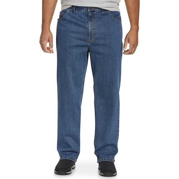Harbor Bay by DXL Men's Big and Tall Continuous Comfort Stretch Jeans, Dark Wash, 44W X 36L