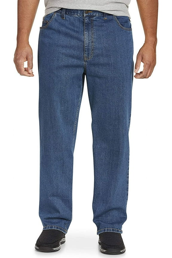 by DXL Men's Big and Tall Continuous Comfort Stretch Jeans, Dark Wash, 58W X 30L