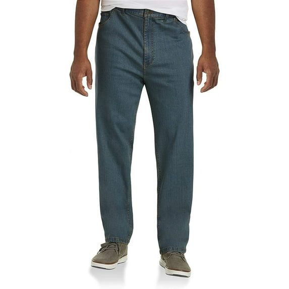 Harbor Bay by DXL Men's Big and Tall Continuous Comfort Stretch Jeans, Dirty Wash, 44W x 38L