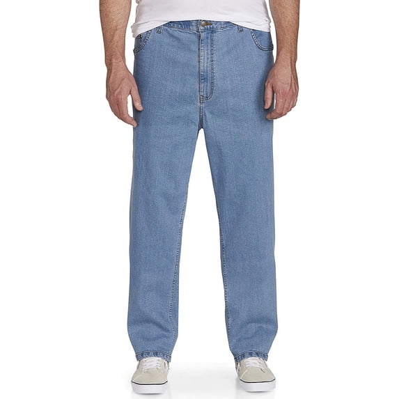 Harbor Bay by DXL Men's Big and Tall Continuous Comfort Stretch Jeans, Light Stonewash, 52W X 28L