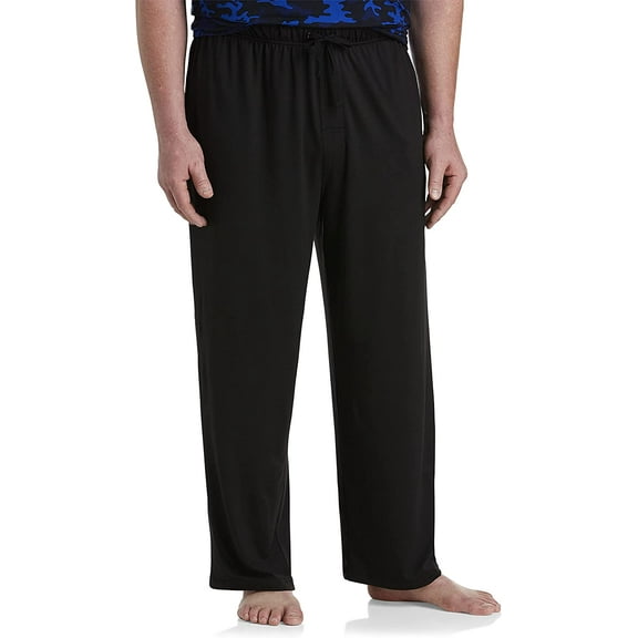 Harbor Bay by DXL Men's Big and Tall Jersey Knit Lounge Pants, Black, 2XLTALL