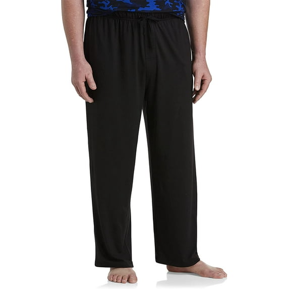 Harbor Bay by DXL Men's Big and Tall Jersey Knit Lounge Pants, Black, 3XLTALL