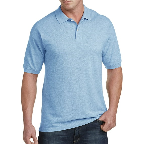 Harbor Bay by DXL Men's Big and Tall Men's Big and Tall Piqu� Polo Shirt, Bright Blue Heather, 4XL Bright Blue Hthr