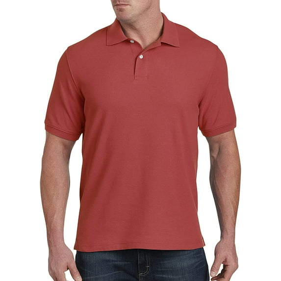 Harbor Bay by DXL Men's Big and Tall Men's Big and Tall Piqu� Polo Shirt, Garnet Red, 6XLTALL
