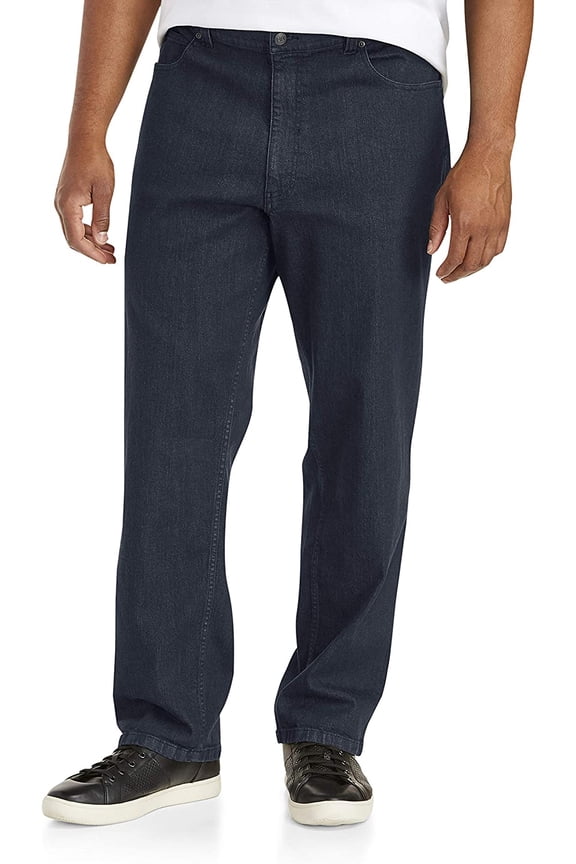 by DXL Men's Big and Tall Relaxed Fit Stretch Jeans, Classic Dark, 54W X 32L