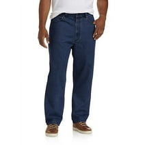 Harbor Bay by DXL Men's Big and Tall  Men's Big and Tall Rugged Loose-Fit Jeans, Dark Wash, 44W X 30L Dark Wash x