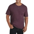 thumbnail image 1 of Harbor Bay by DXL Men's Big and Tall Slub Henley Shirt, Dark Beet Red Heather, 5XLTALL, 1 of 7