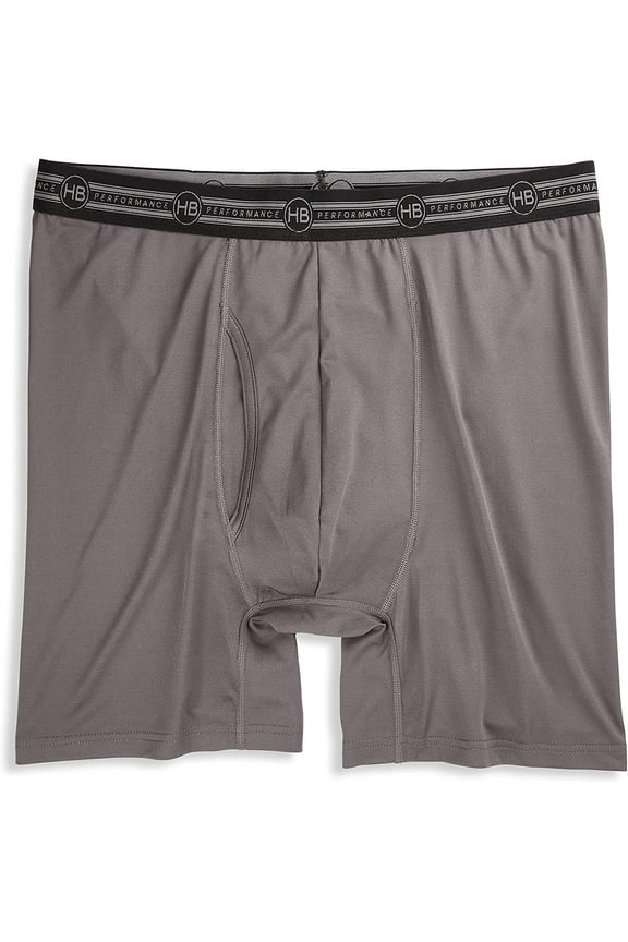 by DXL Men's Big and Tall Tech Stretch Solid Boxer Briefs, Grey Pinstripe, 3XL, Each
