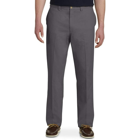 Harbor Bay by DXL Men's Big and Tall Waist-Relaxer Pants, Charcoal, 44W X 30L